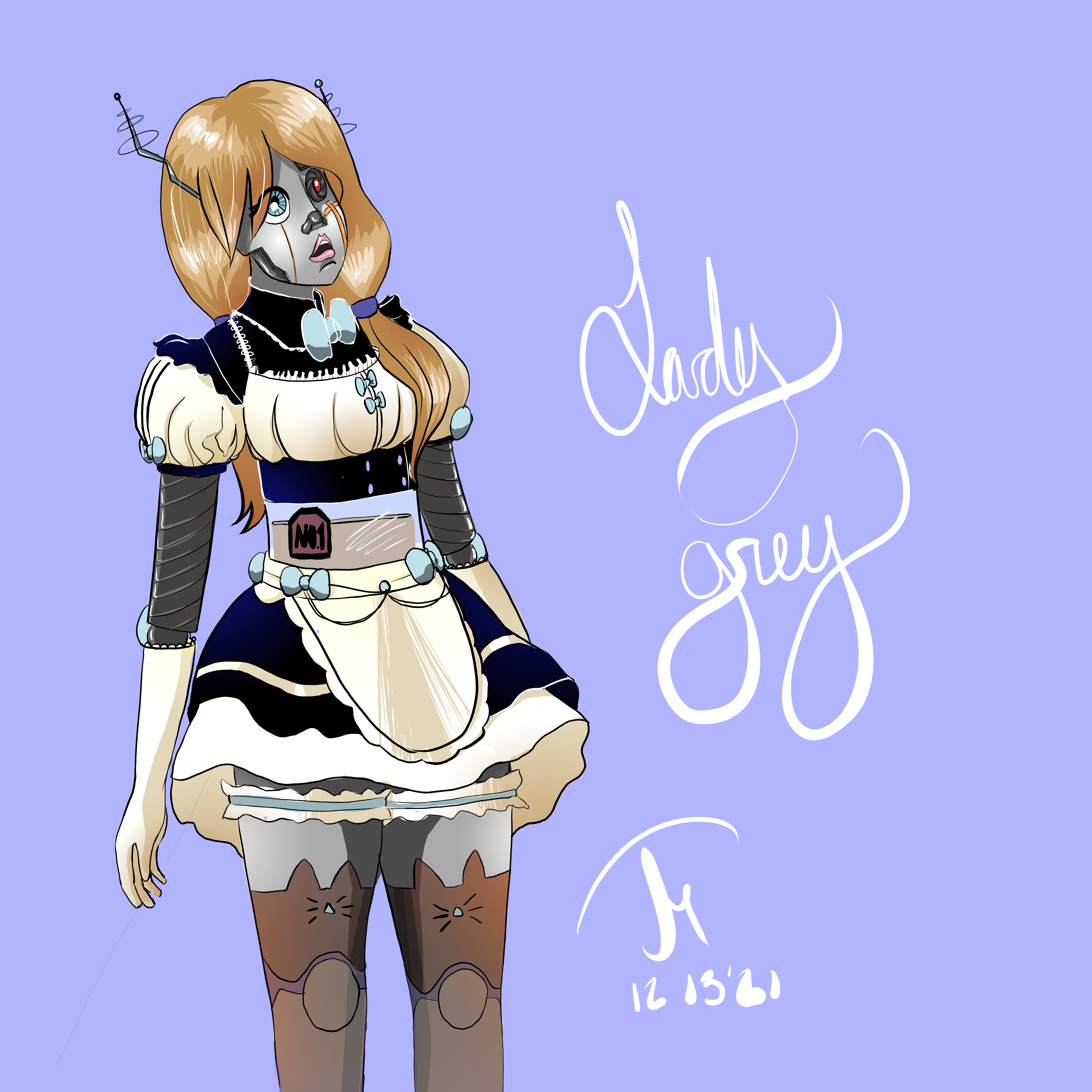 Character Design of an adroid tea maid